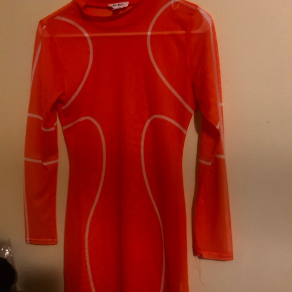 Orange Long Sleeve Dress